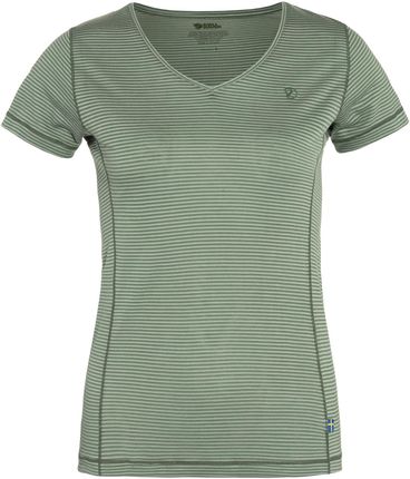 Damska koszulka Fjällräven Abisko Cool T-Shirt W Wielkość: S / Kolor: zielony/biały