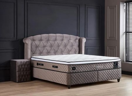 Łóżko kontynentalne Visco Lux Grey Belluna z kolekcji Special z materacem - 90