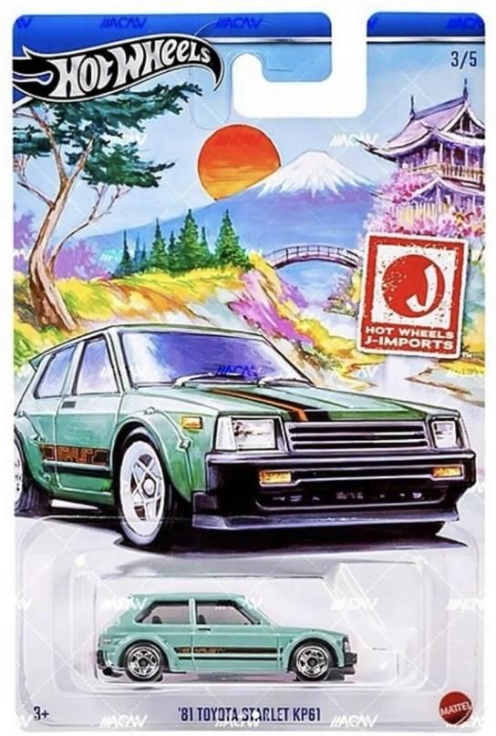 Hot Wheels '81 Toyota Starlet KP61 J-Imports 1:64 HWR57