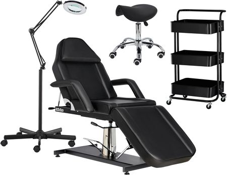 Calissimo Zestaw Fotel Kosmetyczny Hydrauliczny + Lampa Lupa + Taboret + Pomocnik Kosmetyczny (ZZESKOSM144)