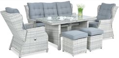 Zdjęcie ZESTAW OGRODOWY BALTIMORE DINING + PUFY WHITE GREY - Piotrków Kujawski