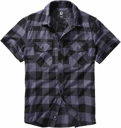 Koszula z krótkim rękawem BRANDIT Checkshirt - czarno-szara RATY 0% | PayPo | GRATIS WYSYŁKA | ZWROT DO 100 DNI