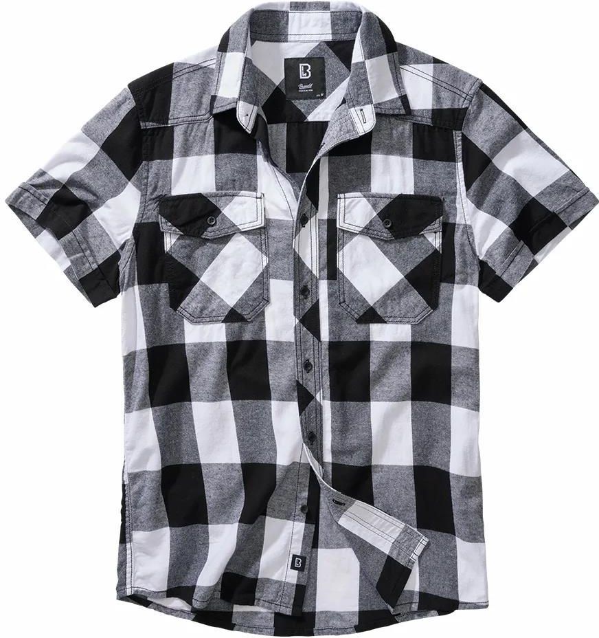 Brandit Checkshirt Longsleeve zwart-geel L 100% katoen Basics : Brandit