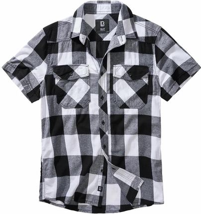 Koszula z krótkim rękawem BRANDIT Checkshirt - biało-czarna RATY 0% | PayPo | GRATIS WYSYŁKA | ZWROT DO 100 DNI