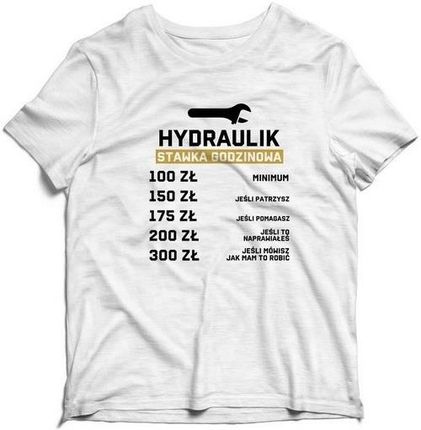 Koszulka JHK r. XXL czarna dla hydraulika dla chłopaka dziewczyn śmieszne