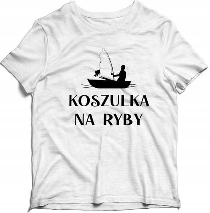 Koszulka JHK r. M czarna śmieszne dla rybaka dla chłopaka dziewczyn