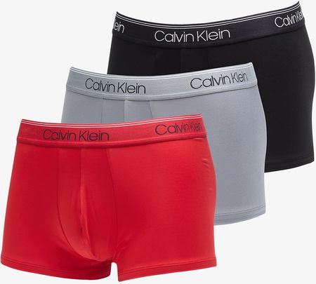 Calvin Klein Microfiber Stretch Wicking Technology Low Rise Trunk 3-Pack Black/ Convoy/ Red Gala