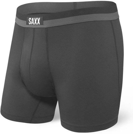 Bokserki sportowe męskie z rozporkiem SAXX SPORT MESH Boxer Briefd Fly – czarne