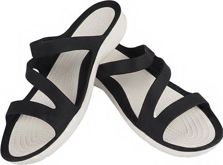 Klapki damskie Crocs Swiftwater Sandal W czarno-białe 203998 066