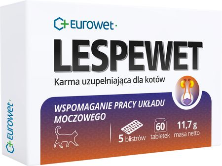 Eurowet Lespewet Karma Wspomagająca Układ Moczowy Dla Kotów 60 Tabletek 