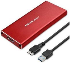 Zdjęcie Qoltec Aluminiowa Obudowa M.2 SSD SATA NGFF USB 3.0 Super speed 5Gb/s 2TB Czerwony - Dziwnów