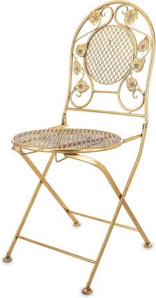 Złote Metalowe Krzesło Ogrodowe 165008