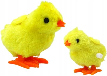Leantoys Skaczący Kurczak Zabawka Nakręcany Pluszowy Żółty