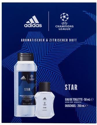 Adidas Uefa Champions League Star Zestaw Woda Toaletowa 50ml + Żel Pod Prysznic 250ml