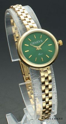 Złoty zegarek Geneve damski 585 biżuteryjna bransoletka ZG 200E