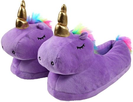 Kapcie unicorn Jednorożec Pluszowe pantofle fioletowe 36-41