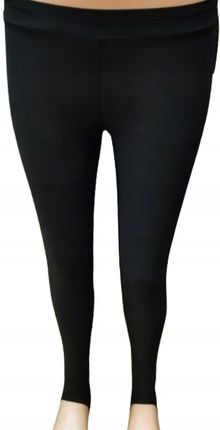 Spodnie z zapiętkiem legginsy narciarki damskie czarne WŁOSKIE