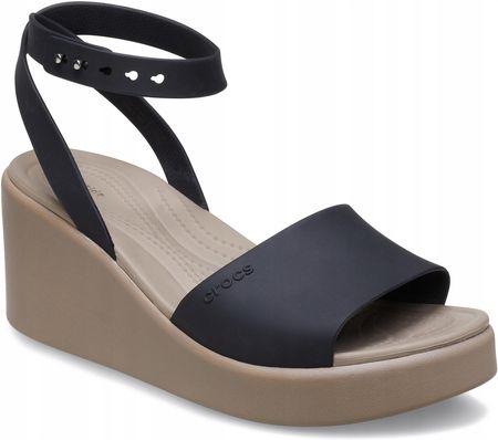 Sandały damskie Crocs Brooklyn Ankle Strap Wedge black/mushroom 38-39 Eu