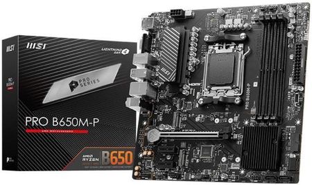 Msi Płyta PRO B650M-P /AMD B650/DDR5/SATA3/M.2/USB3.1/PCIe4.0/AM5/mATX (PROB650MP)