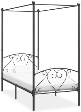 vidaXL Rama łóżka z baldachimem szara metalowa 90x200 cm (284440) 168393151