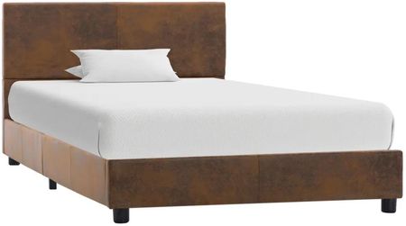 vidaXL Rama łóżka brązowa sztuczna skóra zamszowa 100x200 cm (284781) 168394531