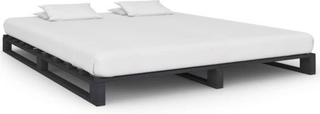 vidaXL Rama łóżka z palet szara lite drewno sosnowe 160x200 cm 3583057