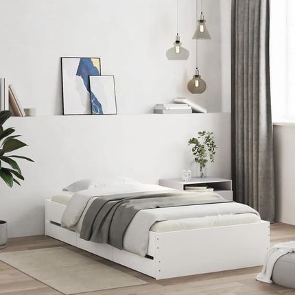 vidaXL Rama łóżka z szufladami biała 90x200 cm 3207294