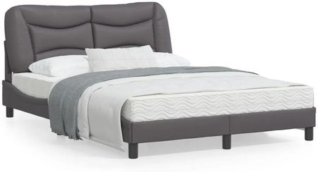 vidaXL Rama łóżka z zagłówkiem szara 120x200 cm sztuczna skóra 3207991