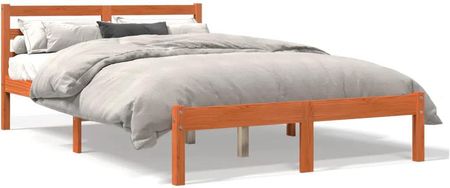 vidaXL Rama łóżka woskowy brąz 150x200 cm lite drewno sosnowe 844146