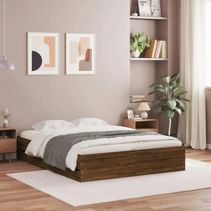 vidaXL Rama łóżka z szufladami brązowy dąb 140x200 cm 3207279
