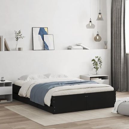 vidaXL Rama łóżka z szufladami czarna 135x190 cm 3207309