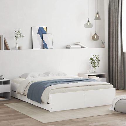 vidaXL Rama łóżka z szufladami biała 140x200 cm 3659137