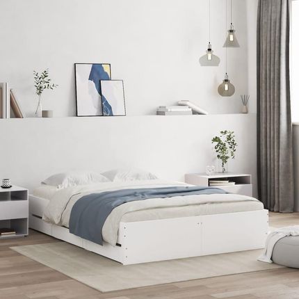 vidaXL Rama łóżka z szufladami biała 135x190 cm 3659138
