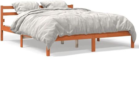 vidaXL Rama łóżka woskowy brąz 160x200 cm lite drewno sosnowe 844147