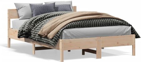 vidaXL Rama łóżka z zagłówkiem 160x200 cm lite drewno sosnowe 3645882
