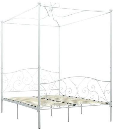 Elior Białe metalowe łóżko z baldachimem 120x200 cm Orfes 38863