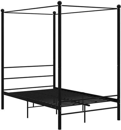 Elior Czarne metalowe łóżko z baldachimem 140x200 cm Wertes 38987