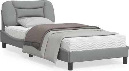 vidaXL Rama łóżka z zagłówkiem szara 80x200 cm tapicerowana tkaniną 3658581