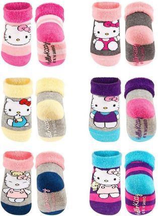 Zestaw 6x Skarpetki niemowlęce kolorowe SOXO Hello Kitty z ABS