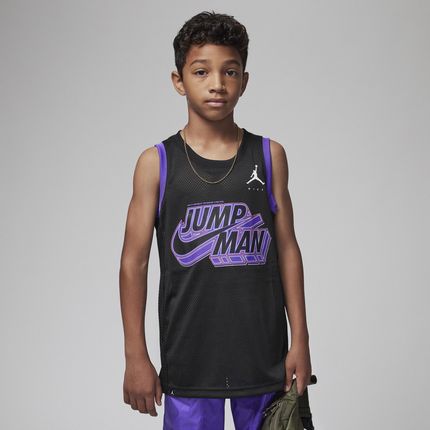 Koszulka dla dużych dzieci Jordan Jumpman x Nike Stacked Jersey - Czerń