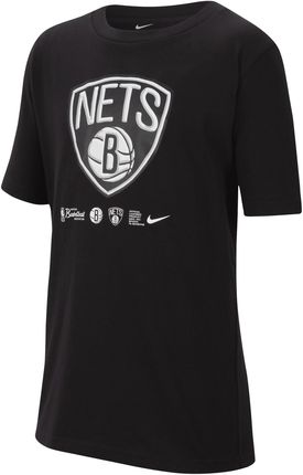 T-shirt dla dużych dzieci Nike Dri-FIT NBA Brooklyn Nets - Czerń