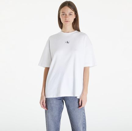 Calvin Klein Jeans Woven Label Rib Short Sleeve Tee White