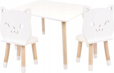 Zestaw Mebli Kotek Stół Z Dwoma Krzesłami