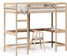 vidaXl Łóżko Na Antresoli Z Biurkiem 100X200 Cm Lite Drewno Sosnowe