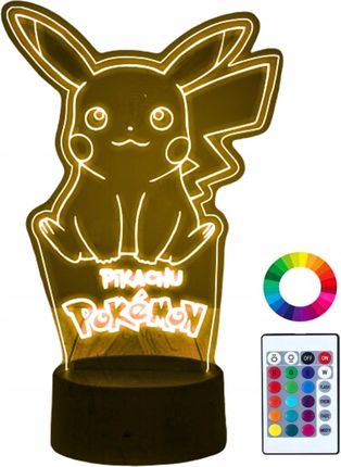 Lampka Nocna Biurkowa Dla Dzieci Pikachu Pokemon Go Podświetlana Pilot