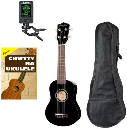 Harley Benton UK-12 Black Bundle - ukulele sopranowe | zestaw