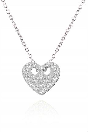 Naszyjnik Srebrny Serce Kryształy Ankier Srebro 925 Dzień Kobiet Biżuteria ŻYCZENIA