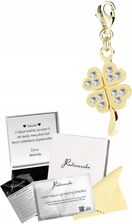 Charms Złoty z Koniczynką na Szczęście SREBRO 925 Prezent Biżuteria DEDYKACJA GRATIS