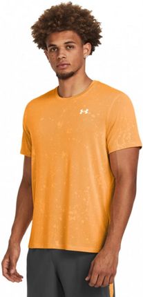 Męska koszulka do biegania Under Armour UA Streaker Splatter SS - pomarańczowa