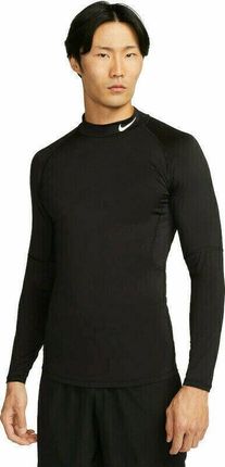 Nike Dri-Fit Fitness Mock-Neck Long-Sleeve Mens Top Black/White M Fitness koszulka